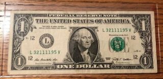 $1 Dollar Bill Rare Fancy Number Quad " 1111 " Serial Number Ships W/ Tracking