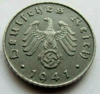 (528) German 3rd Reich 1941 A - 5 Reichspfennig Wwii Coin