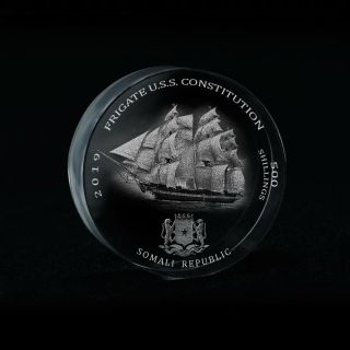 Somali Republic,  500 Shillings,  Frigate U.  S.  S.  Constitution,  Crystal Coin 2019