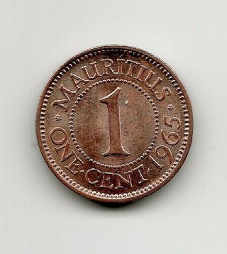 World Coins - Mauritius 1 Cent 1965 Coin Km 31