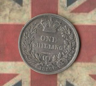 1839 1 Shilling Great Britain 92.  5 Silver 180 Year Old Gb Silver Coin