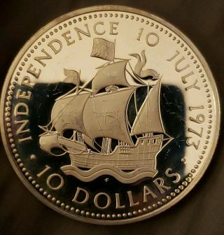 1973 $10 Commonwealth Of The Bahama Islands Sterling Silver Coin