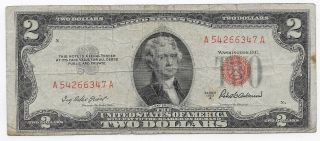 United States 2 Dollars,  Serie 1953,  Circulated Banknote P - 380b