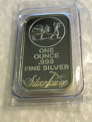 1 Oz Silver Bar,  Silvertowne Prospector, .  999 Fine Silver