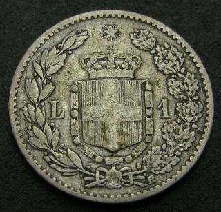 Italy 1 Lira 1899 R - Silver - Umberto I.  - F - 3476