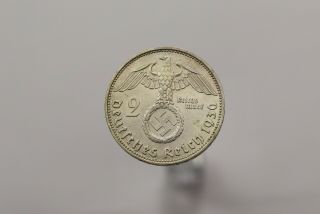 Germany Third Reich 2 Reichsmark 1936 E Silver Scarce B19 8928