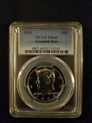 1964 Proof Kennedy Silver Half Dollar - Accented Hair - Pcgs Proof 66