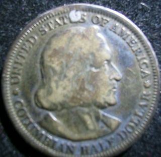 1893 50c Columbian Expo Half - Dollar Plugged