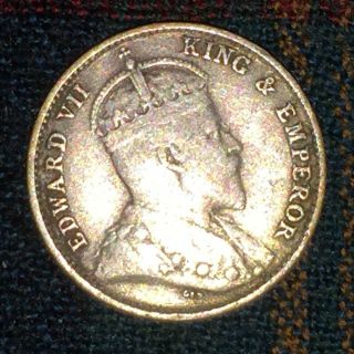 Hong Kong 5 Cents 1905 H - Vf,  Last Year,  Silver