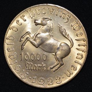 Germany,  Westphalia 1923 10,  000 Mark AU,  Notgeld Token Westfalen coin Weimar 3