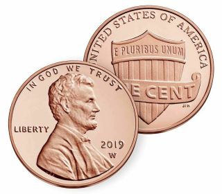 2019 W Lincoln Penny PROOF Special Edition Union Shield Cent 1¢ w/ & Envelop 2