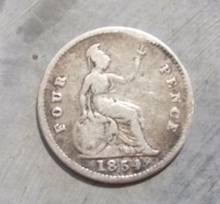 Silver Great Britain Fourpence 1854