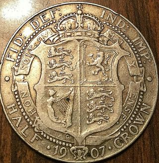 1907 Great Britain Silver Edward Vii Half Crown