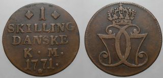 Denmark 1 Skilling 1771 - A