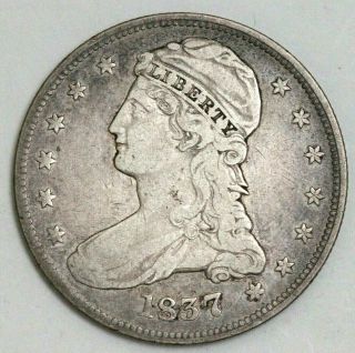 1837 50 Cents Silver Capped Bust Half Dollar Reeded Edge