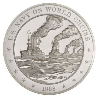 Art Bar - U.  S.  Navy On World Cruise Round 1 Oz.  999 Silver One Troy Ounce 837