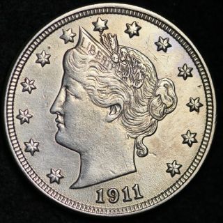 1911 Liberty V Nickel Choice Au,  /unc E226 Rnt