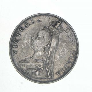 Silver - World Coin - 1890 United Kingdom 2 Florins - World Silver - 22.  5g 025