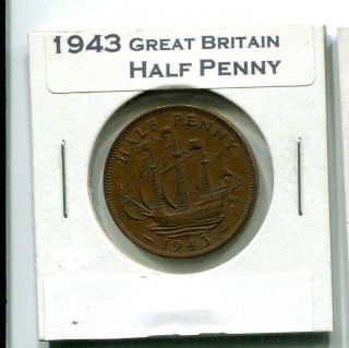 1943 Great Britain Half Penny