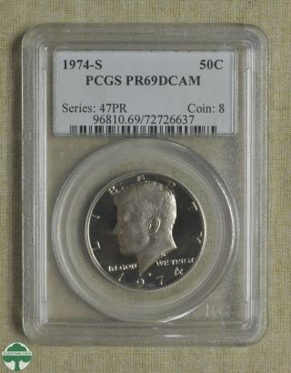 1974 - S Kennedy Half Dollar - Pcgs Certified - Pr69dcam - Series: 47pr - Coin: 8