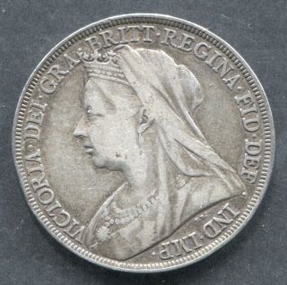 1896 Great Britain Crown Vf,  Small Edge Bump Ob.