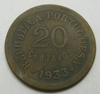 Guinea Bissau (portuguese Guinea) 20 Centavos 1933 - Bronze - 2693