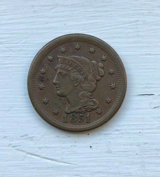 1851 Over 81 Error Us Large Cent