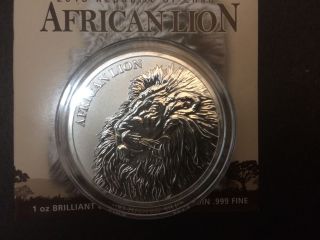 2018 Republic Of Chad African Lion 5000 Francs 1 Oz.  Silver Coin