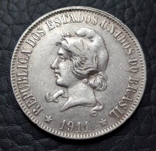 Silver 1911 Brazil 2000 Reis