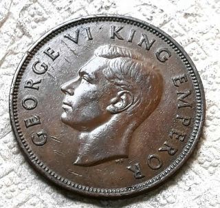 Almost Uncirculated 1942 Zealand One Penny 2