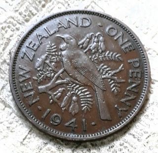 1941 Zealand Large One Penny.
