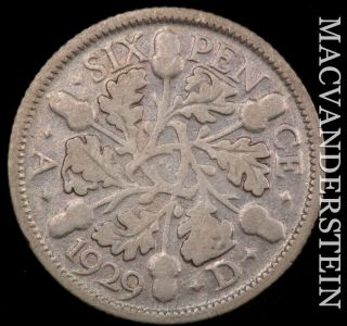 Great Britain: 1929 Six Pence - Silver Scarce Nr567