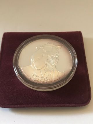1 Oz Silver 1993 Joe Camel Commemorative 1 Troy Oz.  999 Silver Coin W/ Pouch