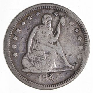 Tough - 1857 - O Seated Liberty Quarter - Early Us Type Coin - Historic 736