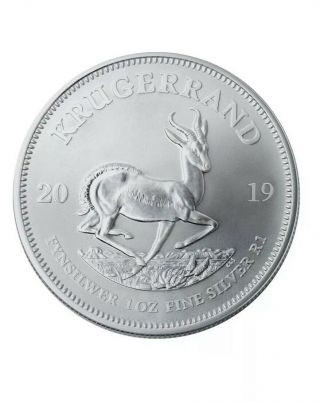 2019 South Africa 1 Oz Silver Krugerrand 1 Rand Coin Gem Bu