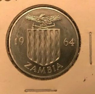 1964 Bank Of Zambia 1 Shilling Proof