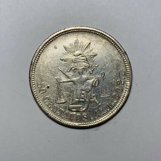 1875 AsL Mexico Silver 50 Centavos 2