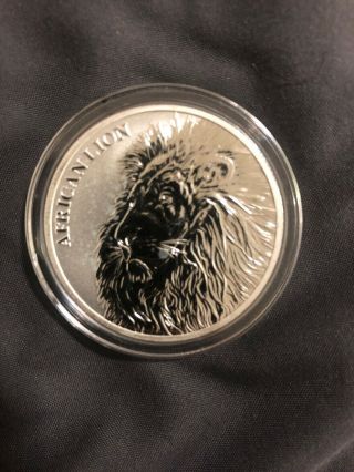 2018 Republic Of Chad African Lion 1 Oz.  999 Silver Coin Exact Shown