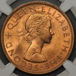 1959 Ngc Ms65,  Rd Zealand Penny