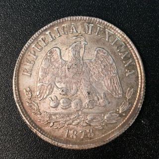 1878 Mexico Zs S 50 Centavos Silver Coin REPUBLICA MEXICANA 2