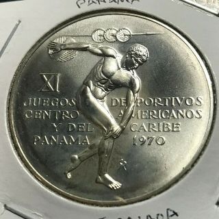 1970 Panama Silver 5 Balboas Crown Brilliant Uncirculated Coin