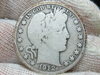 1912 P Silver Barber Half Dollar Full Rims And A Little Bit Of Liberty