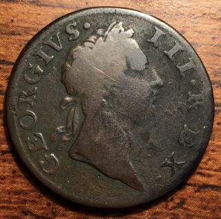 1769 Ireland Hibernia 1/2 Half Penny King George Iii Copper Coin