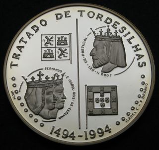 Portugal 200 Escudos Nd (1994) Proof - Silver - Treaty Of Tordesilhas - 516