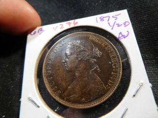 V276 Great Britain 1875 1/2 Penny Au