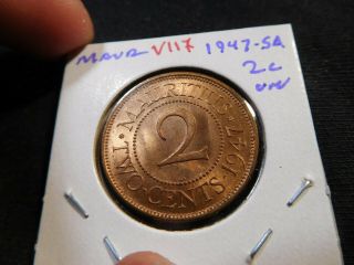 V117 British Africa Mauritius 1947 - Sa 2 Cents Unc