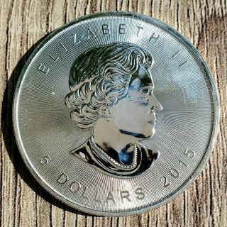 2015 Silver Canada Maple Leaf,  1 Troy Oz.  9999 Silver Coin