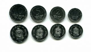 Sri Lanka 1 2 5 10 Rupees 2017 Unc Coin Set Of 4