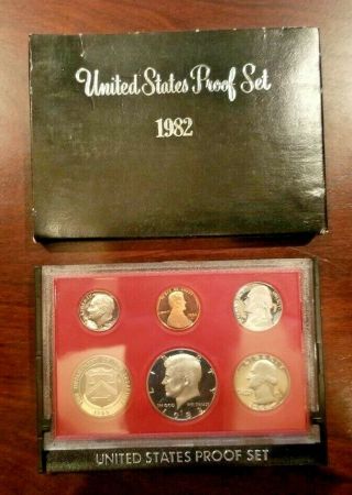 1982 - S United States (6 Coin) Proof Set In Black Box