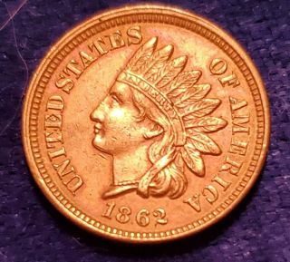 1862 Civil War Era Indian Head Penny Choice Au With Liberty & Near 4 Diamonds